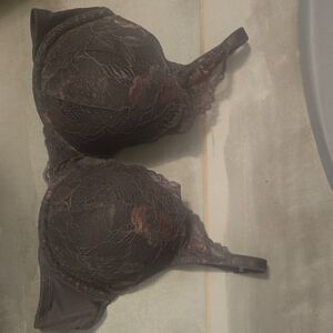 Lace Underwire Bra - Purple and Pink